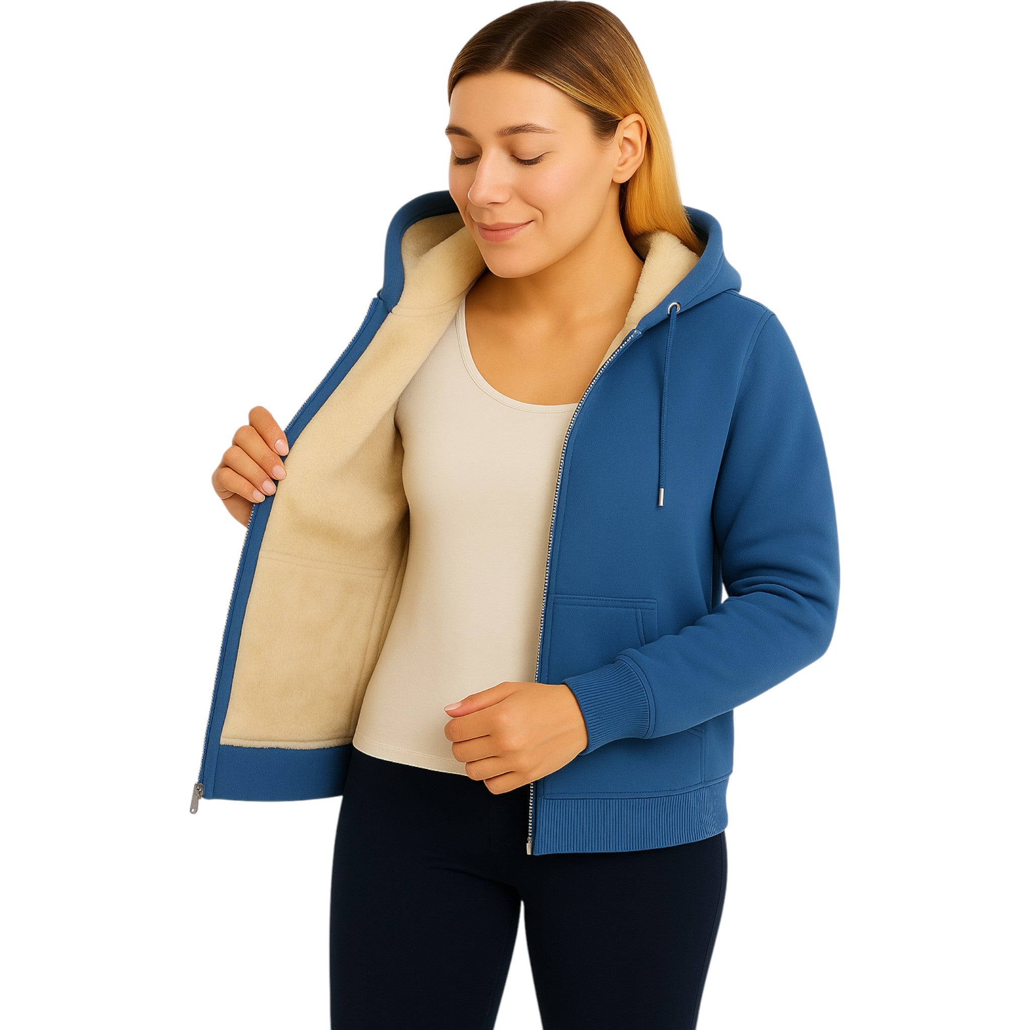 Ladies Fur Lined Full Zip Jacket